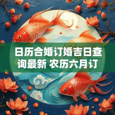 日历合婚订婚吉日查询最新 农历六月订婚哪几天是吉日