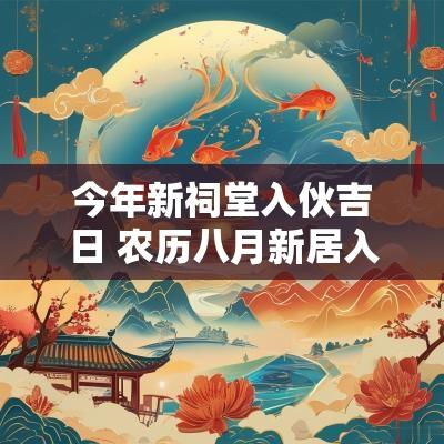 今年新祠堂入伙吉日 农历八月新居入伙吉日