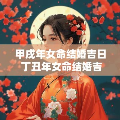 甲戌年女命结婚吉日 丁丑年女命结婚吉日