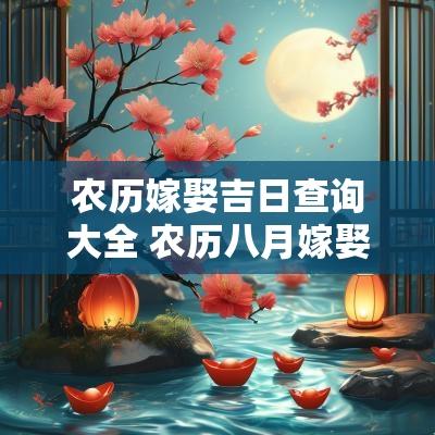 农历嫁娶吉日查询大全 农历八月嫁娶吉日查询