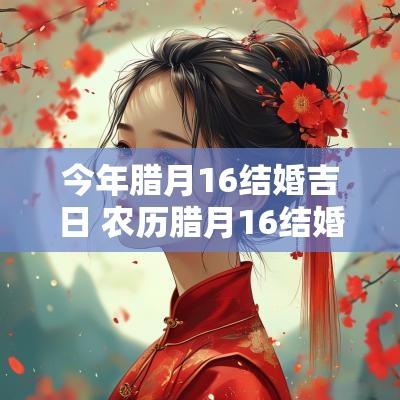 今年腊月16结婚吉日 农历腊月16结婚是吉日吗