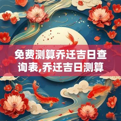 免费测算乔迁吉日查询表,乔迁吉日测算免费查询