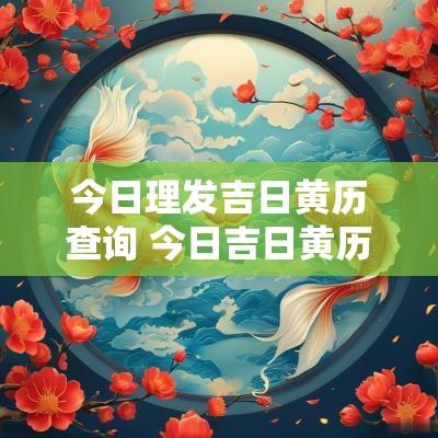 今日理发吉日黄历查询 今日吉日黄历查询理发