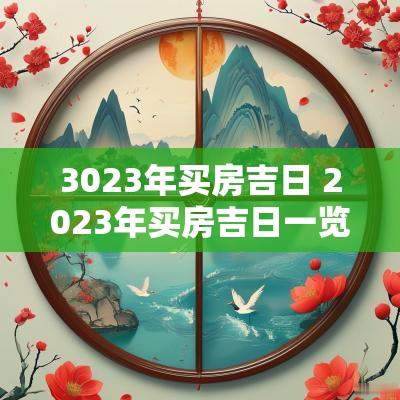 3023年买房吉日 2025年买房吉日一览表