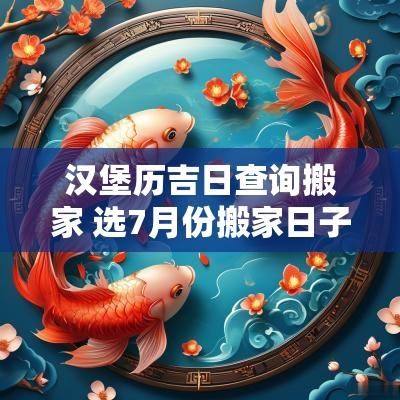 汉堡历吉日查询搬家 选7月份搬家日子搬家吉日查询