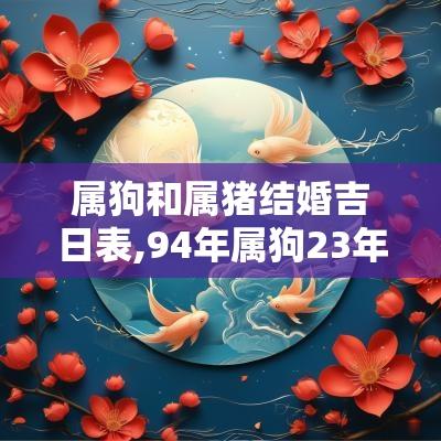 属狗和属猪结婚吉日表,94年属狗23年结婚吉日