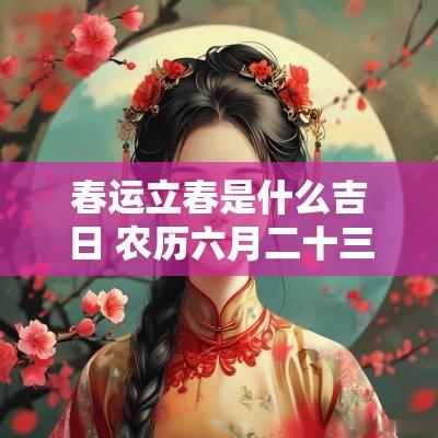 春运立春是什么吉日 农历六月二十三是吉日吗?