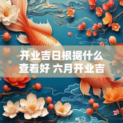 开业吉日根据什么查看好 六月开业吉日哪天好一点