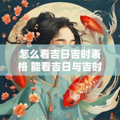 怎么看吉日吉时表格 能看吉日与吉时的日历