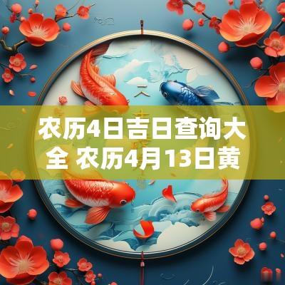 农历4日吉日查询大全 农历4月13日黄道吉日查询表