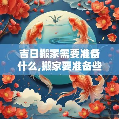 吉日搬家需要准备什么,搬家要准备些什么东西进屋搬家入宅吉日