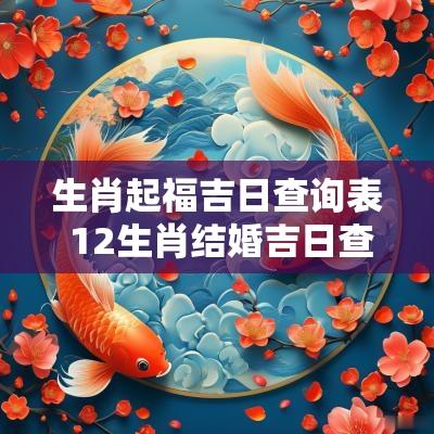 生肖起福吉日查询表 12生肖结婚吉日查询表