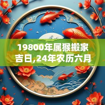 19800年属猴搬家吉日,24年农历六月搬家吉日有哪些呢