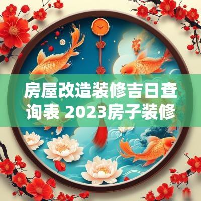 房屋改造装修吉日查询表 2025房子装修开工吉日查询表