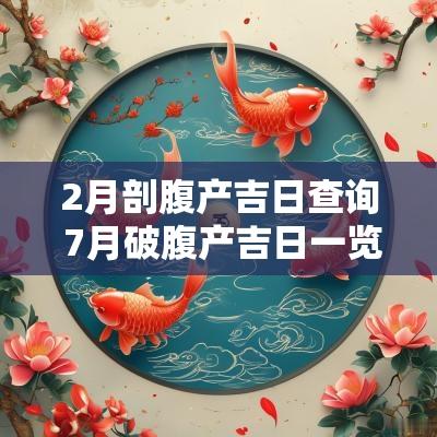 2月剖腹产吉日查询 7月破腹产吉日一览表