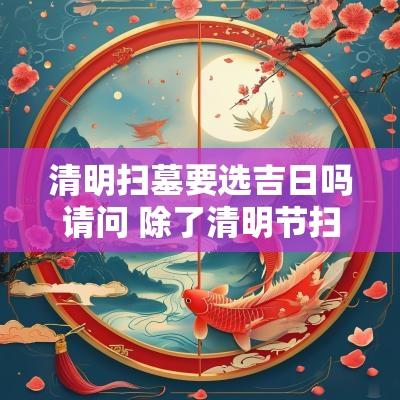 清明扫墓要选吉日吗请问 除了清明节扫墓还有什么节日扫墓