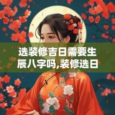 选装修吉日需要生辰八字吗,装修选日子是按谁的八字选