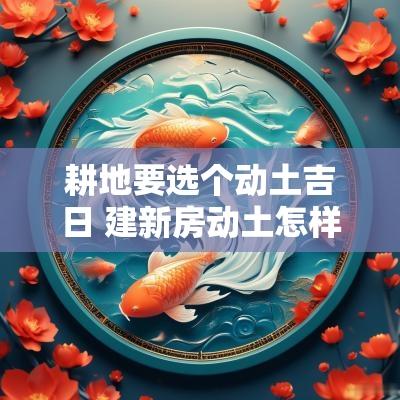 耕地要选个动土吉日 建新房动土怎样选吉日吉时