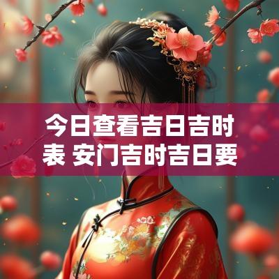 今日查看吉日吉时表 安门吉时吉日要看黄历上的哪一个