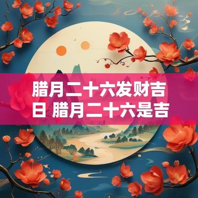 腊月二十六发财吉日 腊月二十六是吉日吗
