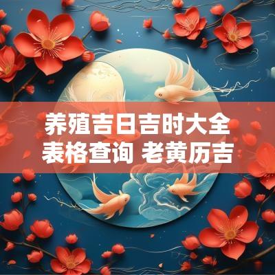 养殖吉日吉时大全表格查询 老黄历吉日吉时查询表大全