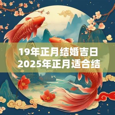 19年正月结婚吉日 2025年正月适合结婚的吉日