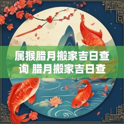 属猴腊月搬家吉日查询 腊月搬家吉日查询表