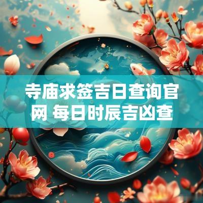 寺庙求签吉日查询官网 每日时辰吉凶查询 吉日吉时查询