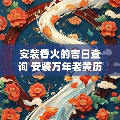 安装香火的吉日查询 安装万年老黄历查吉日查询