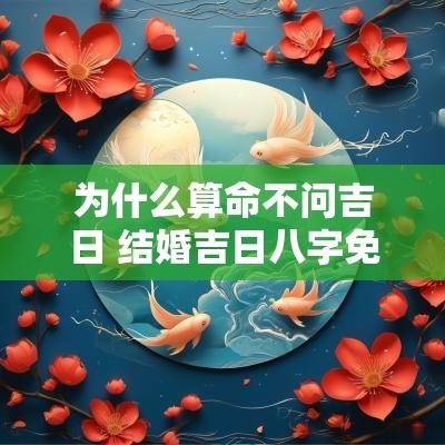 为什么算命不问吉日 结婚吉日八字免费算命