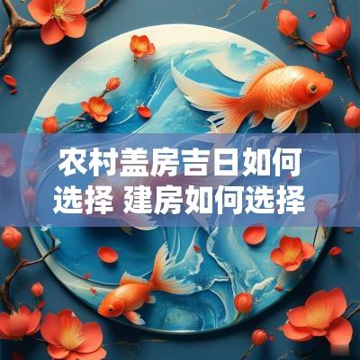 农村盖房吉日如何选择 建房如何选择吉日吉时