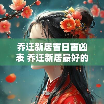 乔迁新居吉日吉凶表 乔迁新居最好的吉时吉日哪天七月