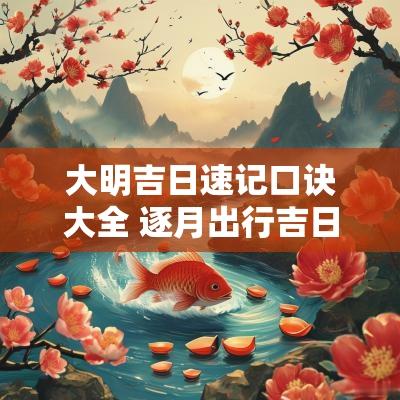大明吉日速记口诀大全 逐月出行吉日口诀大全