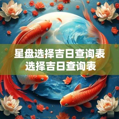 星盘选择吉日查询表 选择吉日查询表