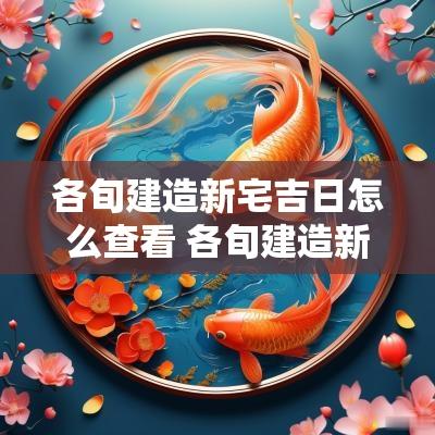 各旬建造新宅吉日怎么查看 各旬建造新宅吉日