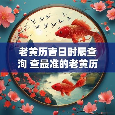 老黄历吉日时辰查洵 查最准的老黄历吉日吉时