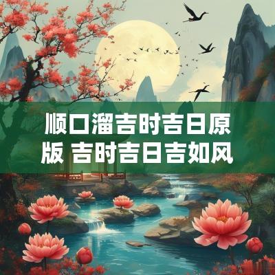 顺口溜吉时吉日原版 吉时吉日吉如风顺口溜原版
