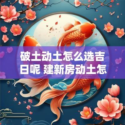 破土动土怎么选吉日呢 建新房动土怎样选吉日吉时
