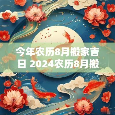 今年农历8月搬家吉日 2025农历8月搬家吉日