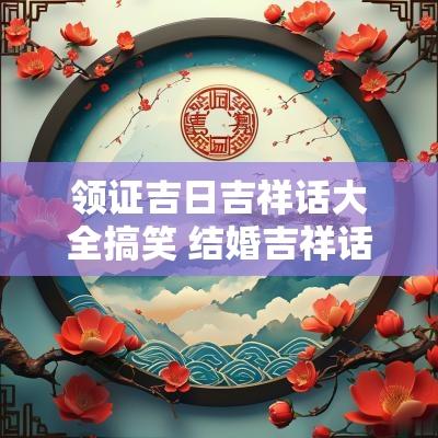 领证吉日吉祥话大全搞笑 结婚吉祥话祝福语大全