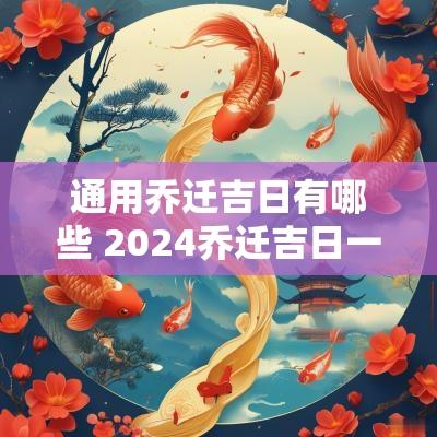 通用乔迁吉日有哪些 2025乔迁吉日一览表黄道吉日