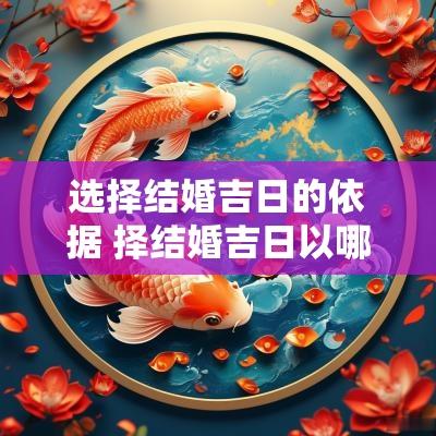 选择结婚吉日的依据 择结婚吉日以哪方为主?