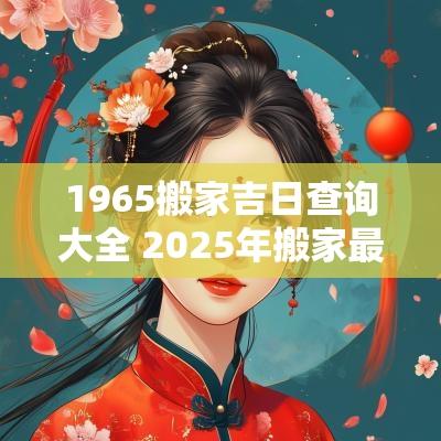 1965搬家吉日查询大全 2025年搬家最好的黄道吉日