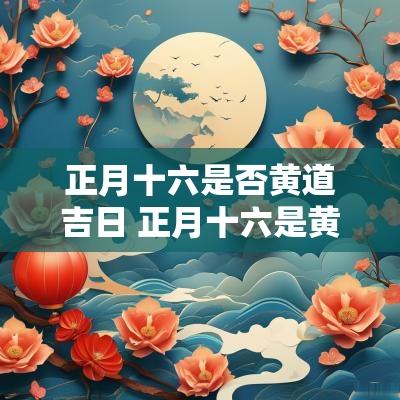 正月十六是否黄道吉日 正月十六是黄道吉日吗2025