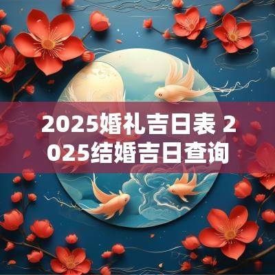 2025婚礼吉日表 2025结婚吉日查询