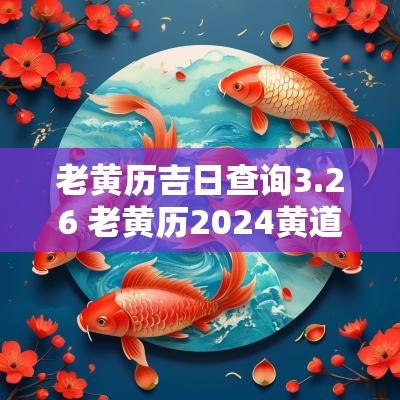 老黄历吉日查询3.26 老黄历2025黄道吉日查询