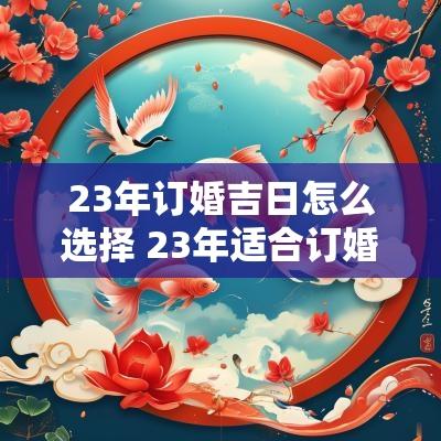 23年订婚吉日怎么选择 23年适合订婚的日子有哪些