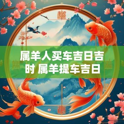 属羊人买车吉日吉时 属羊提车吉日