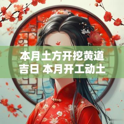本月土方开挖黄道吉日 本月开工动土黄道吉日