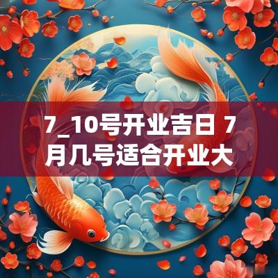7_10号开业吉日 7月几号适合开业大吉